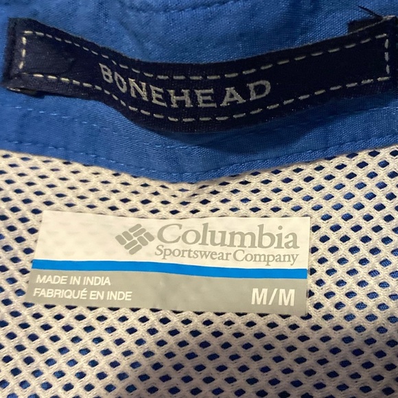 Columbia PFG Bahama II UPF 30 Short Sleeve Fishing Shirt Bonehead blue vented - Picture 10 of 15